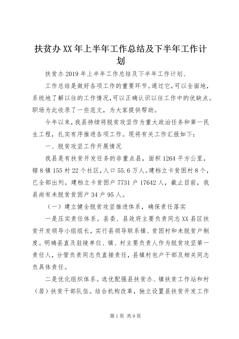 扶贫办XX年上半年工作总结及下半年工作计划.docx