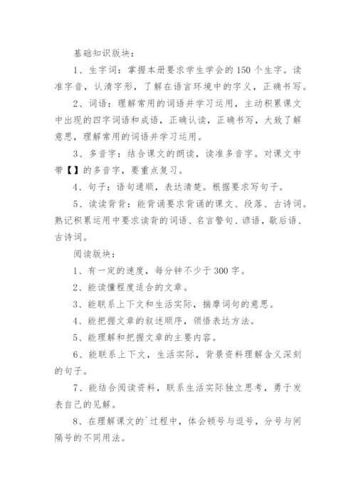 五年级下册语文复习计划.docx