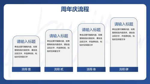 简约高级蓝色公司周年庆活动策划PPT模板