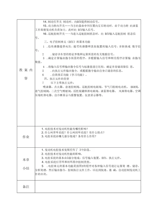 电控发动机全部电子教案要点