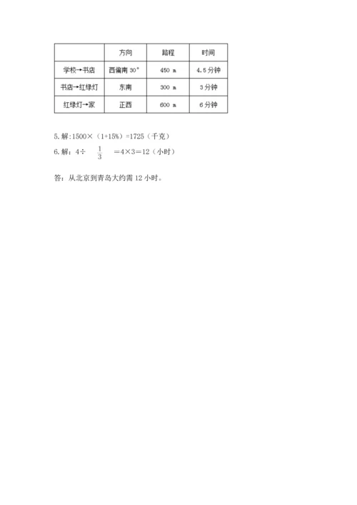 人教版六年级上册数学期末测试卷a4版可打印.docx