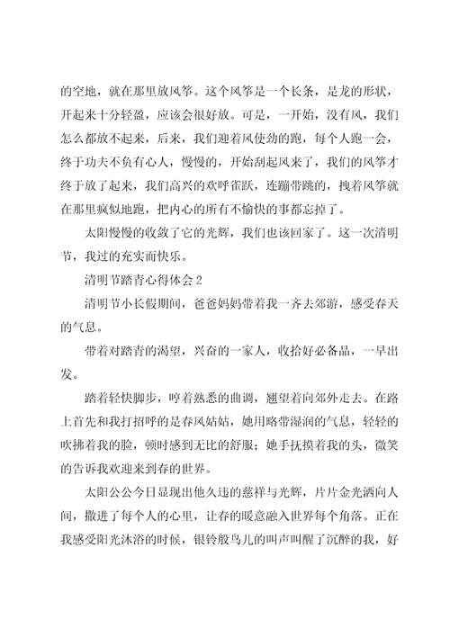 清明节小长假踏青游玩心得体会例文5篇