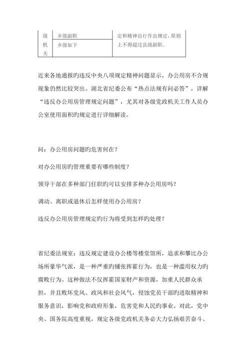 干部级别面积对照表及公用房管理规定.docx