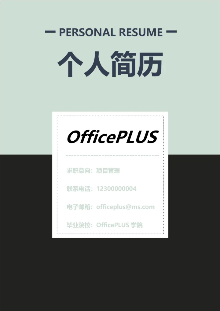 商务简约个人求职简历封面15