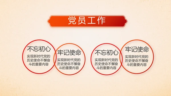 红色党支部党员大会工作总结汇报PPT