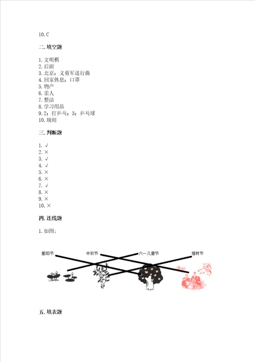 部编版二年级上册道德与法治期末测试卷含答案研优卷