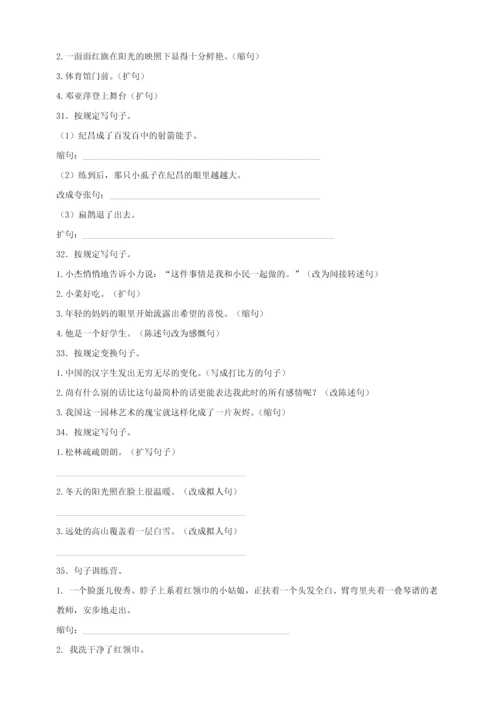2023年小升初语文知识专项训练基础知识二扩句缩句.docx