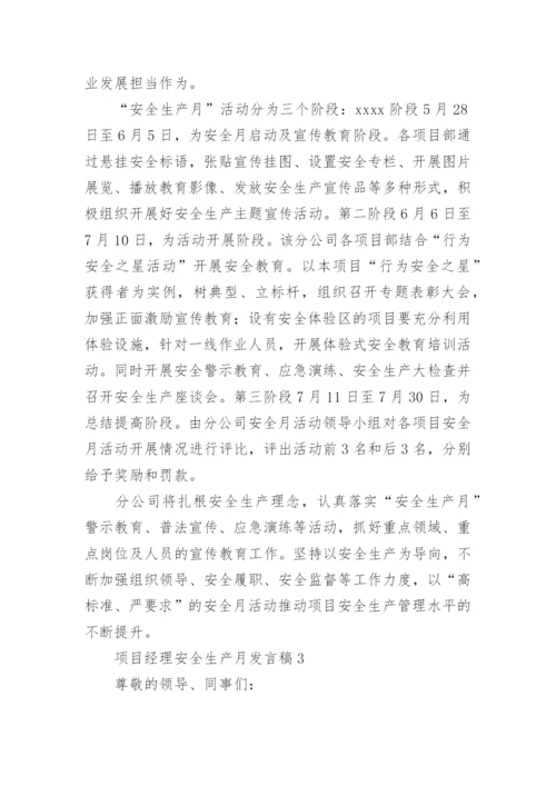 项目经理安全生产月发言稿.docx