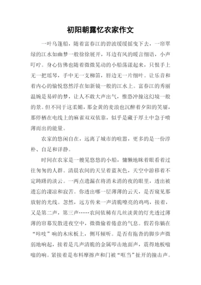 初阳朝露忆农家作文.docx