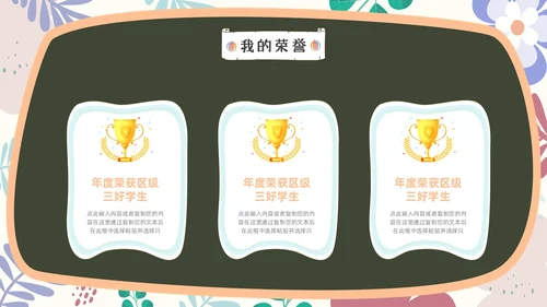 小清新黑板风儿童自我介绍PPT模板