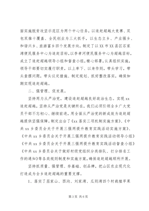 乡镇某年第一季度追赶超越进展情况汇报.docx