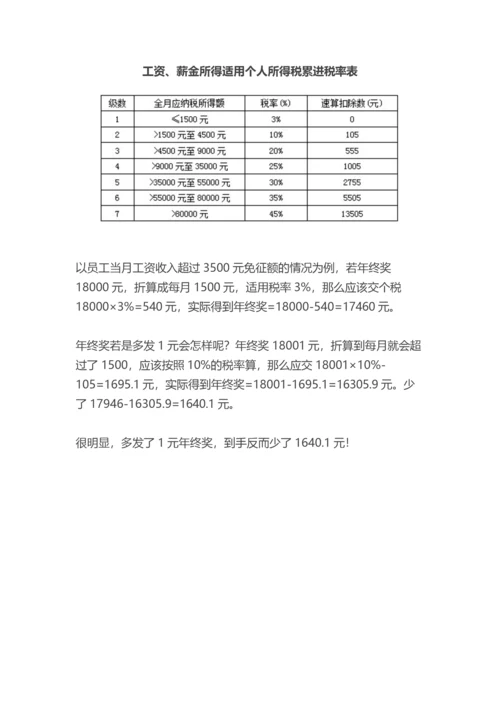 年终奖计缴个税的3种方法及6个避税区.docx