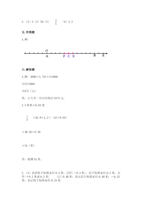 廊坊市文安县六年级下册数学期末测试卷精选.docx