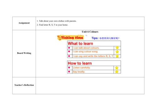 Unit 6 Colours   C  Letter time,Song time , Checko