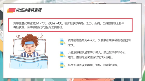 冬季预防流感甲流感冒通用PPT模板