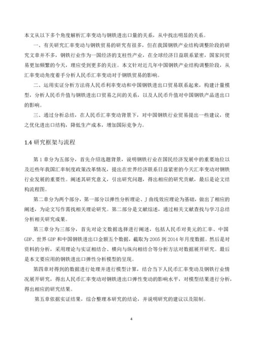 人民币汇率变动对钢铁贸易的影响--毕业论文.docx