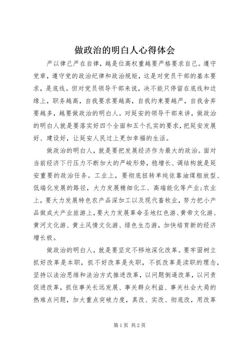 做政治的明白人心得体会.docx