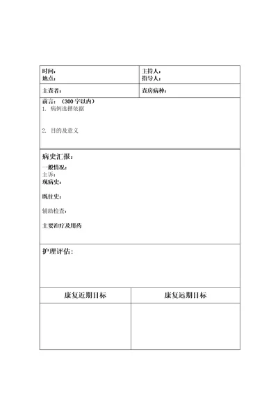 云南省第一人民医院康复护理护士个案护理记录