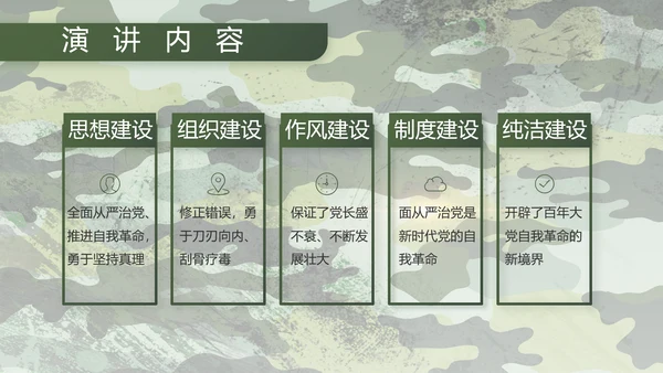 迷彩风退伍老兵拥军计划动态PPT模板