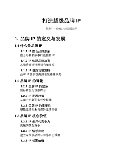 打造超级品牌IP