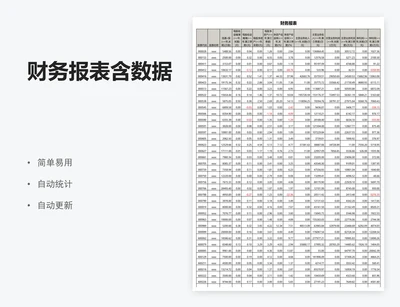 财务报表含数据