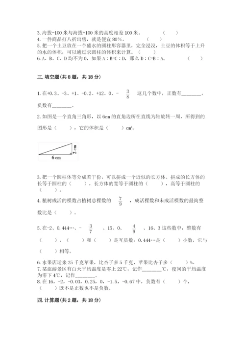 石灰窑区六年级下册数学期末测试卷完整答案.docx