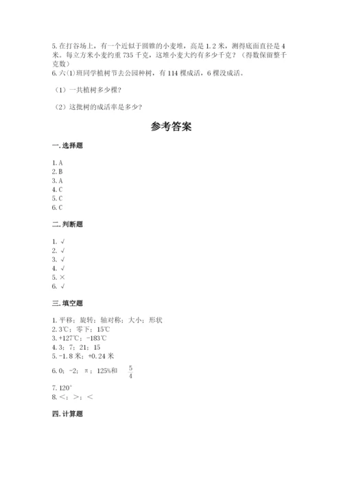 忻州市偏关县六年级下册数学期末测试卷标准卷.docx