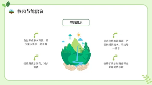 绿色插画节能宣传进校园节能宣传PPT课件节能宣传周