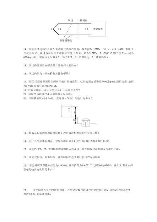 化工自动化及仪表习题