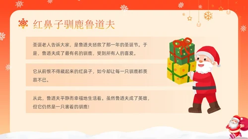 红色卡通可爱圣诞节介绍圣诞节活动平安夜活动策划PPT模板