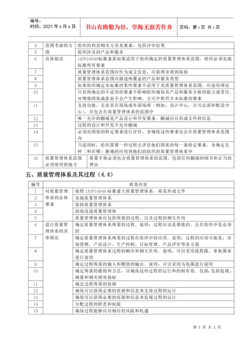 IATF16949内审检查表.docx