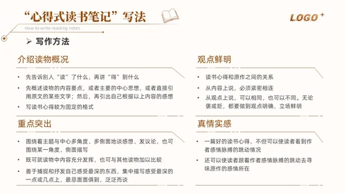橙色简约如何写好读书笔记讲座培训课件PPT