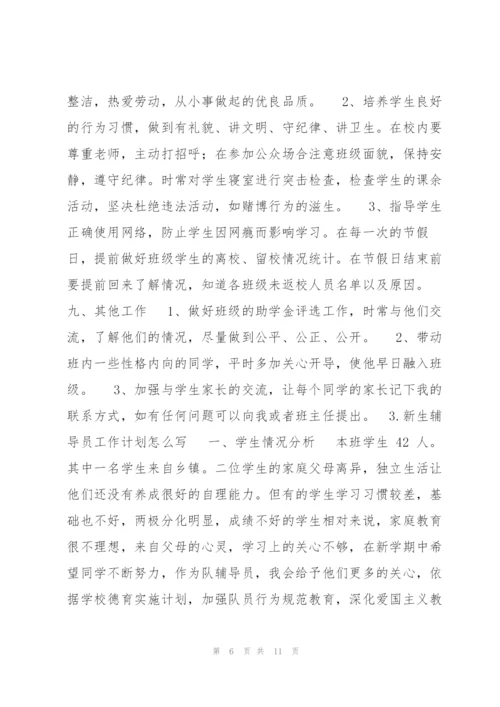 新生辅导员工作计划2020.docx