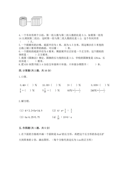 小学数学试卷六年级下册期末测试卷（典优）.docx