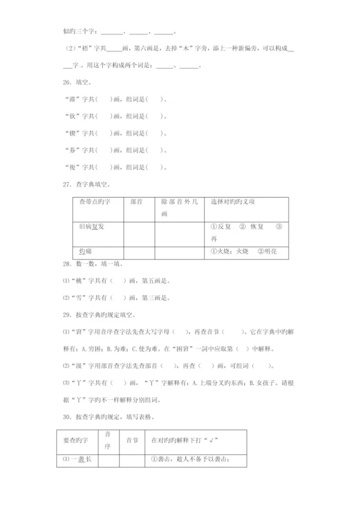 2023年小升初语文知识专项训练基础知识一查字典.docx