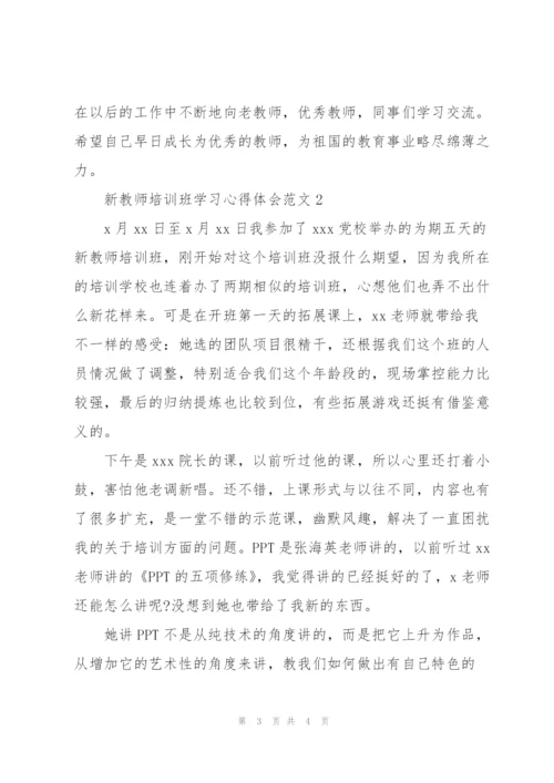 新教师培训班学习心得体会范文.docx