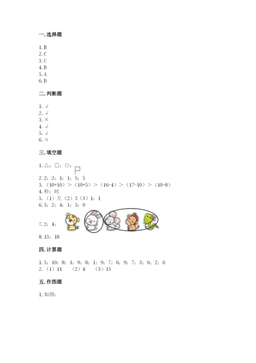 小学数学试卷一年级上册数学期末测试卷精品（a卷）.docx
