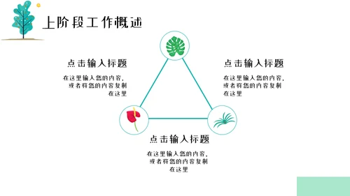 春风杨柳小清新工作汇报通用PPT模板