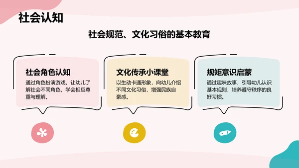 粉色卡通风可爱卡通幼儿园通用模板PPT模板