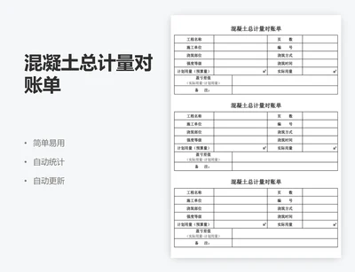 混凝土总计量对账单