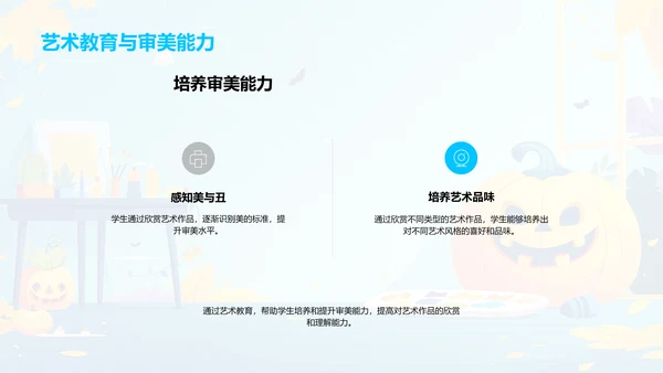 艺术教育万圣节课堂PPT模板