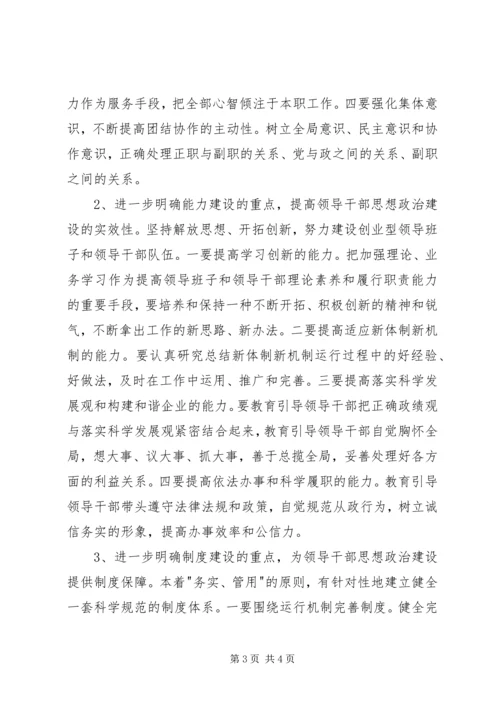 关于推进企业领导干部思想政治建设的调研思考 (8).docx