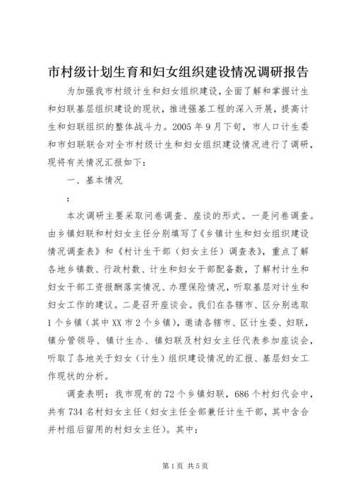 市村级计划生育和妇女组织建设情况调研报告 (4).docx