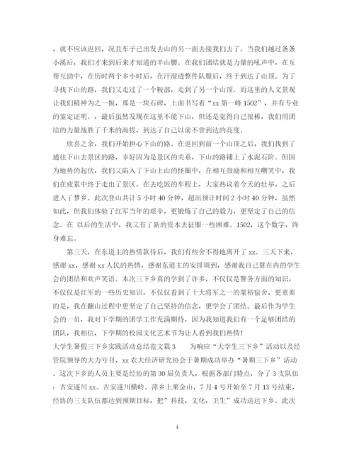精编之大学生暑假三下乡实践活动总结范文.docx