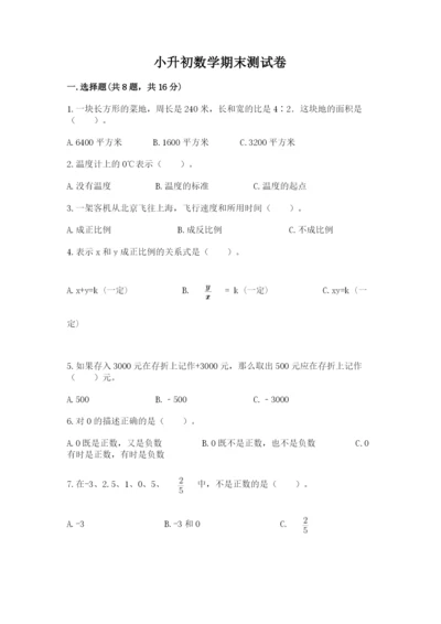 小升初数学期末测试卷附参考答案（夺分金卷）.docx