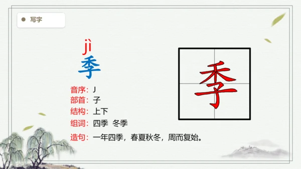 【2024秋季学期】语文二上4. 田家四季歌  生字识记  课件