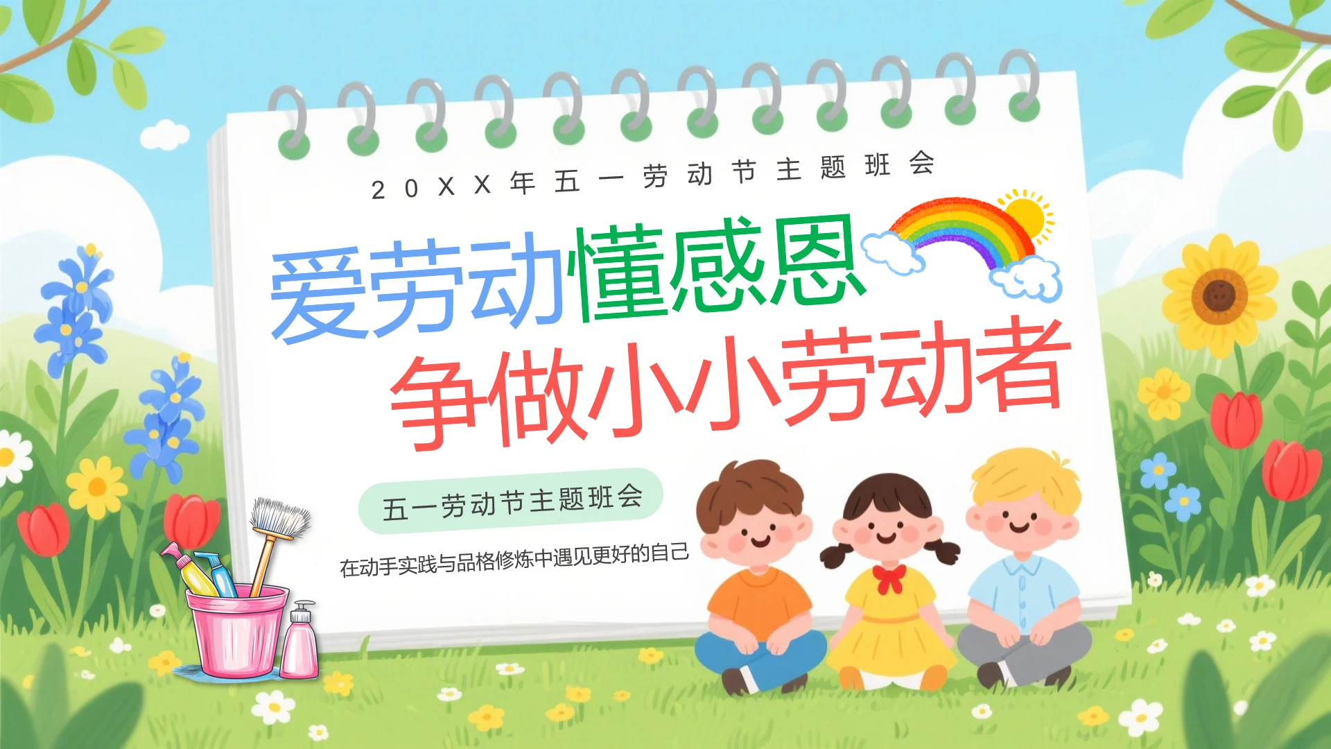 爱劳动懂感恩争做小小劳动者小学五一劳动节主题班会PPT