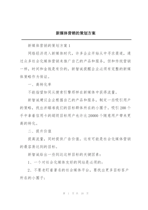 新媒体营销的策划方案.docx