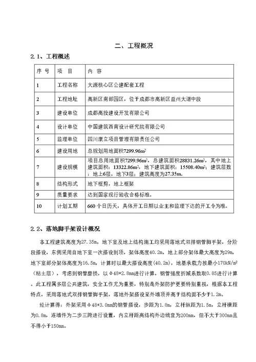 落地式钢管脚手架施工方案