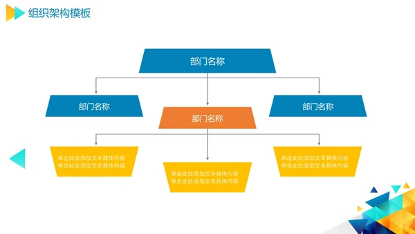 几何彩色企业组织架构图合集PPT模板